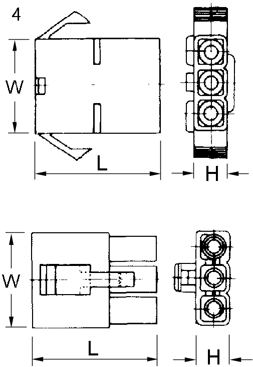 弹头式公母端子连接块0.2 - 1.5 mm²